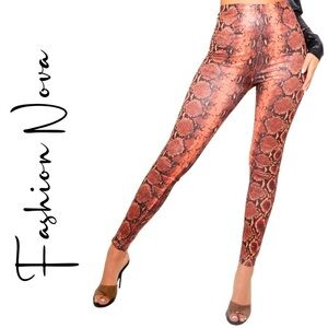 Fashion Nova LAST CHANCE SALE Snake Print Leggings Tights
